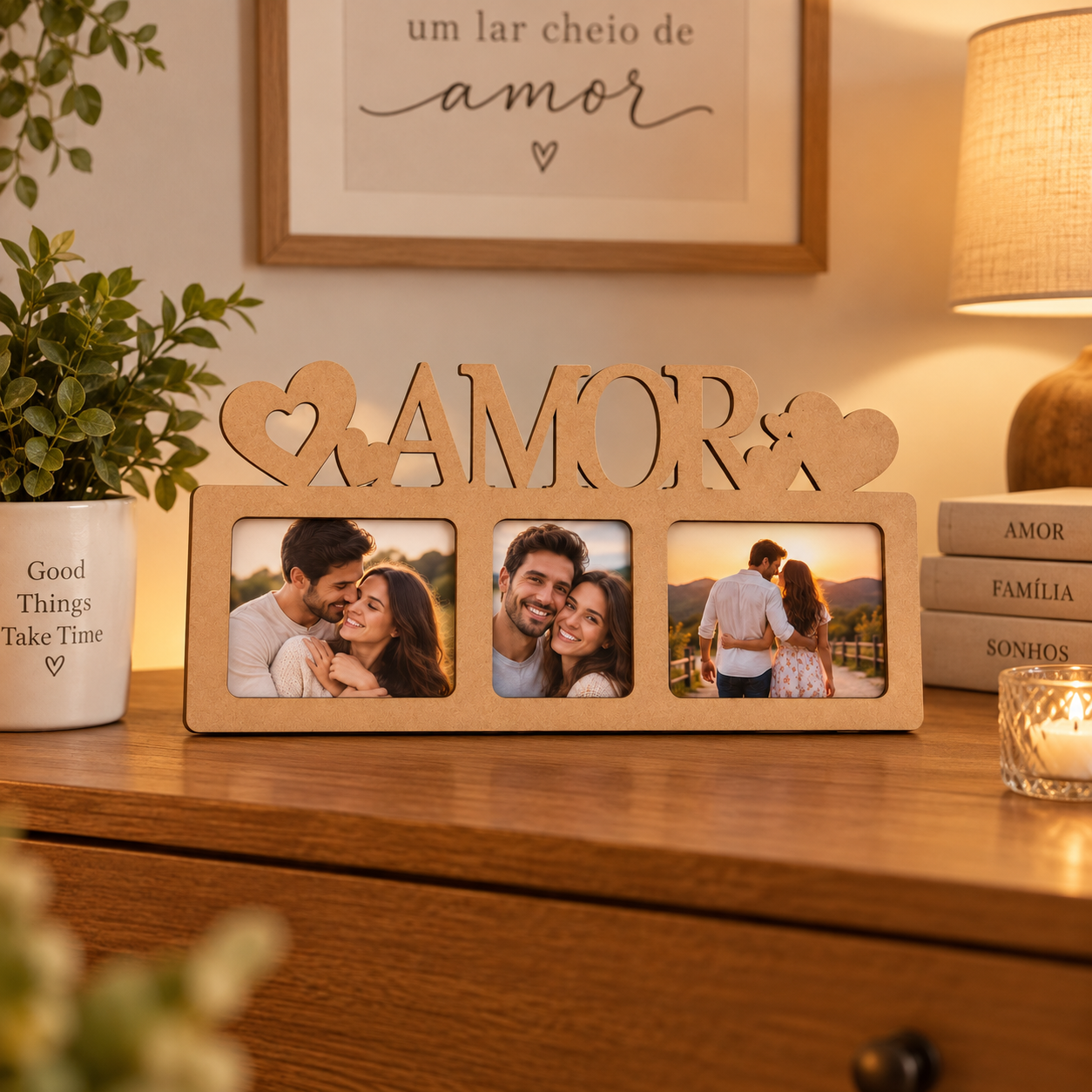 Porta-Retrato AMOR – Para 3 Fotos - imagem 2